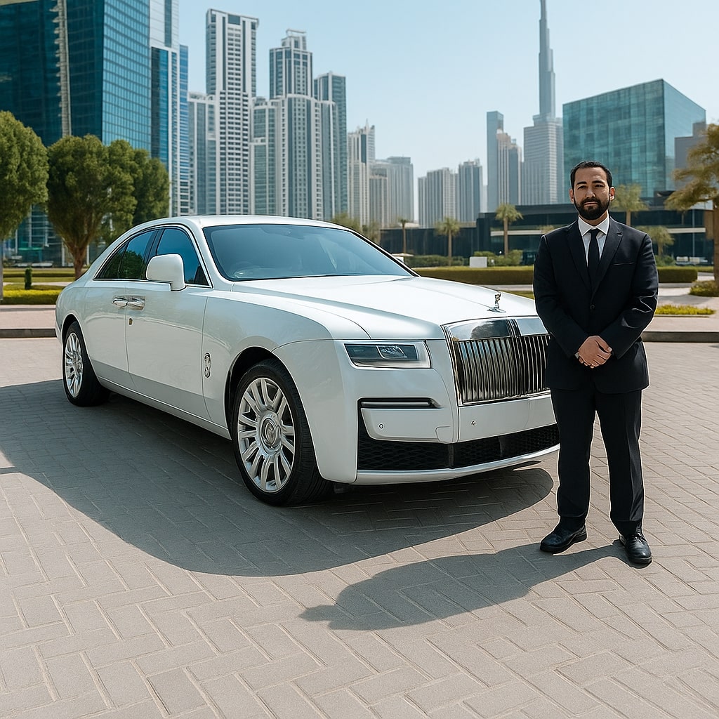 Rolls royce ghost with driver